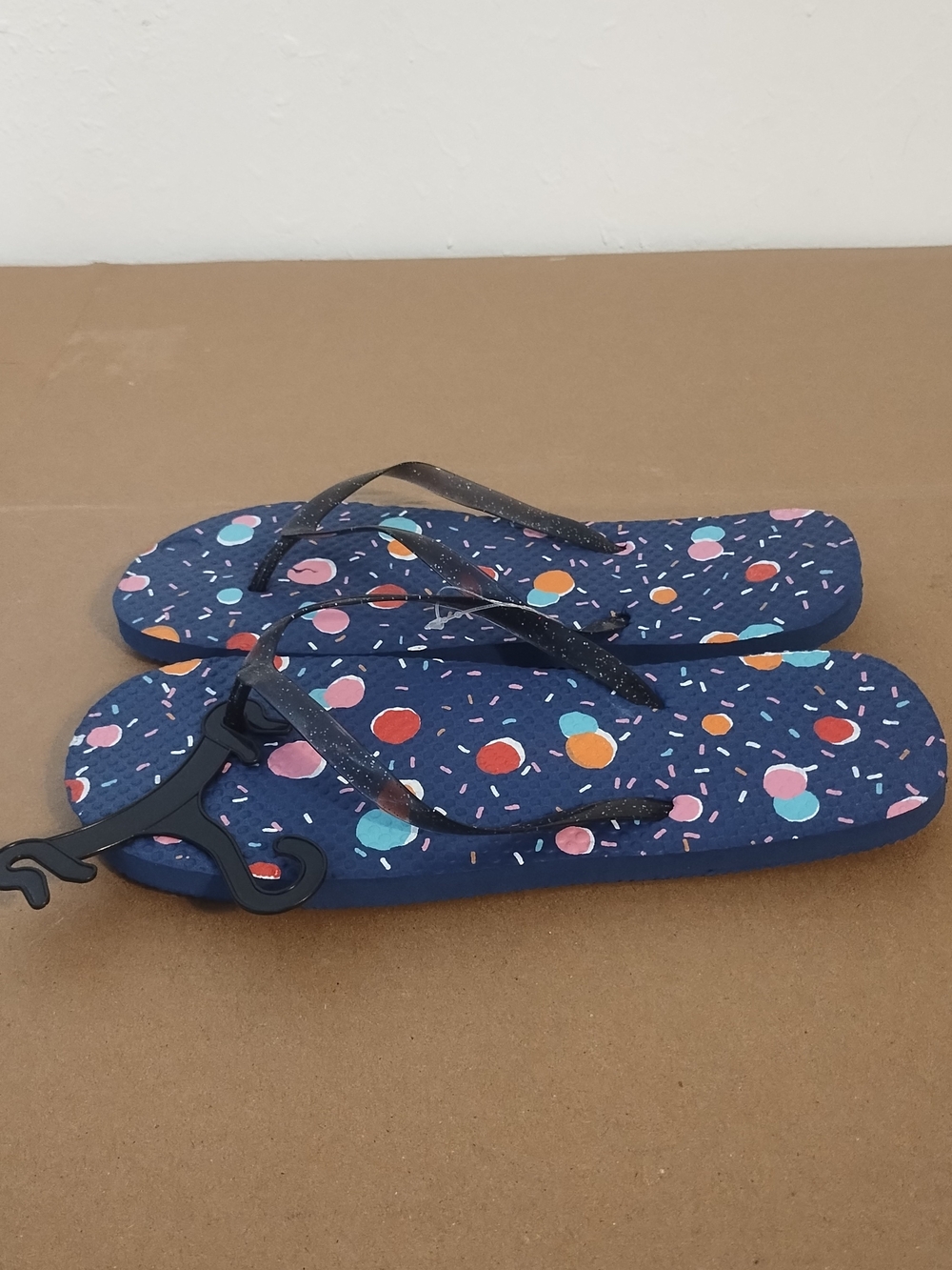 Blue sandals U.S.A size 7 women's flip flops with colorful / UK size 5women 's